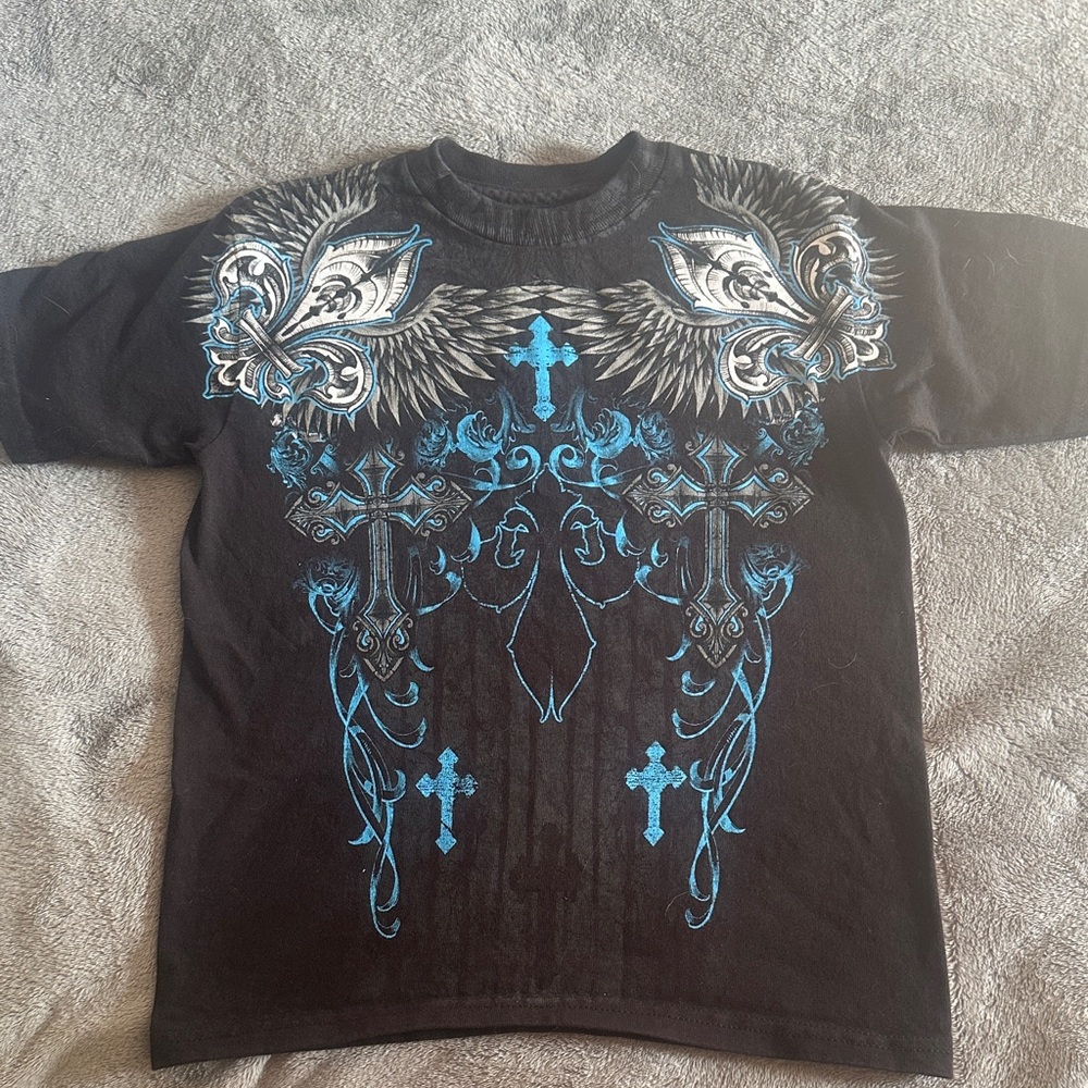 Black and Blue Graphic Kids Tee